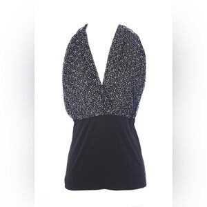 Vena Cava | NWOT Mesh Polka Dot T-Back Blouse IN black Size M Medium